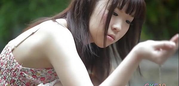  Shy Japanese teen angel first time erotic outdoor tease
